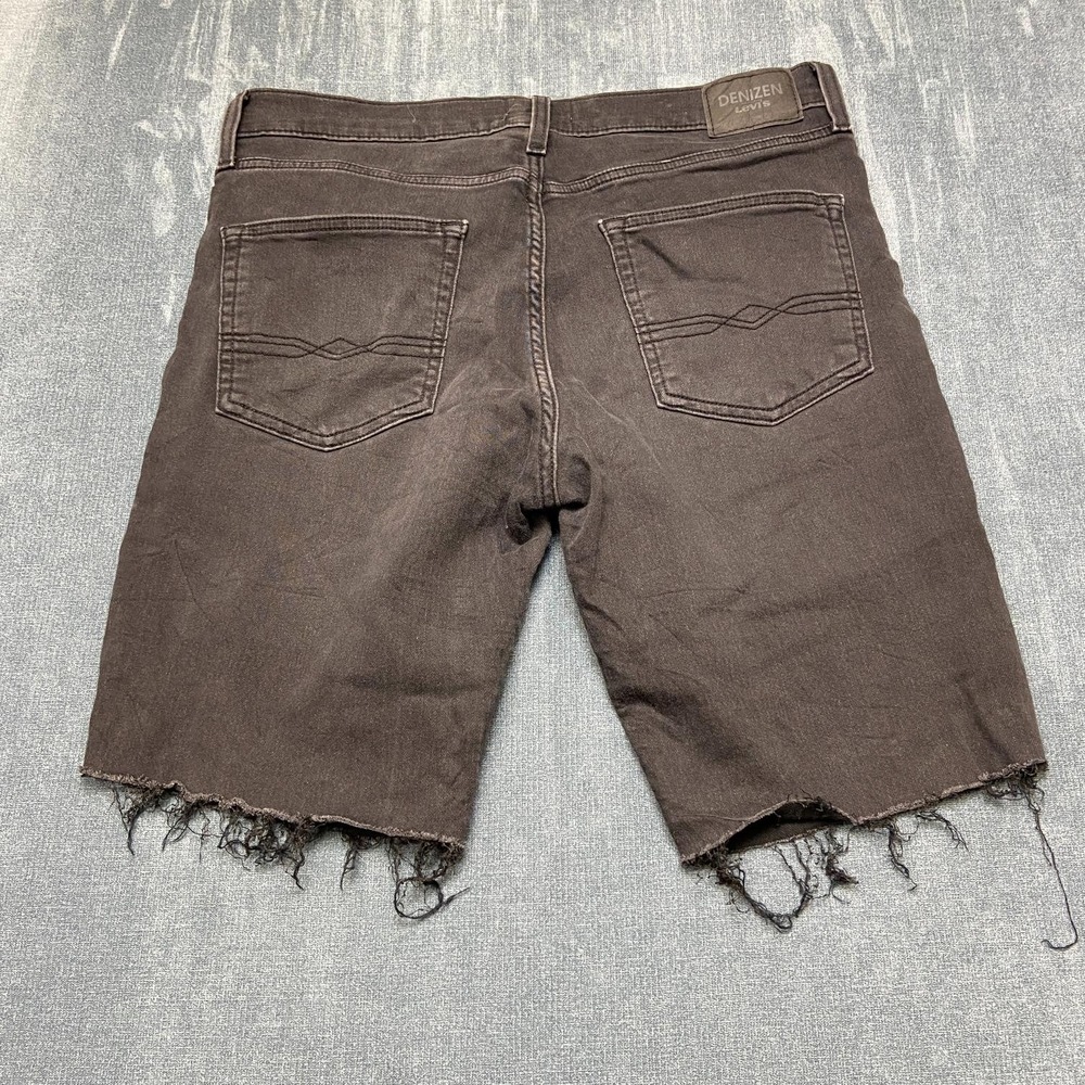 Denizen From Levi's 216 Shorts Mens 36 Black Denim Slim Fit High Rise Frayed Hem